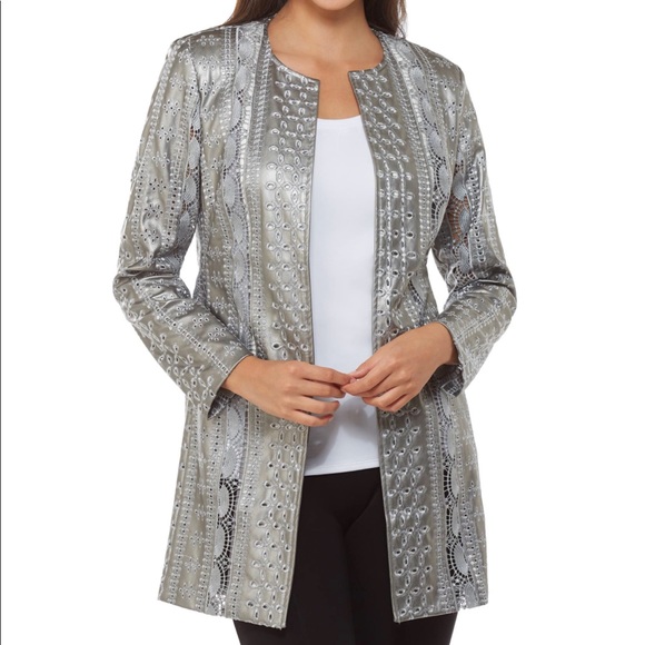 Peter Nygard Jackets & Blazers - Flawless Long White Eyelet Jacket